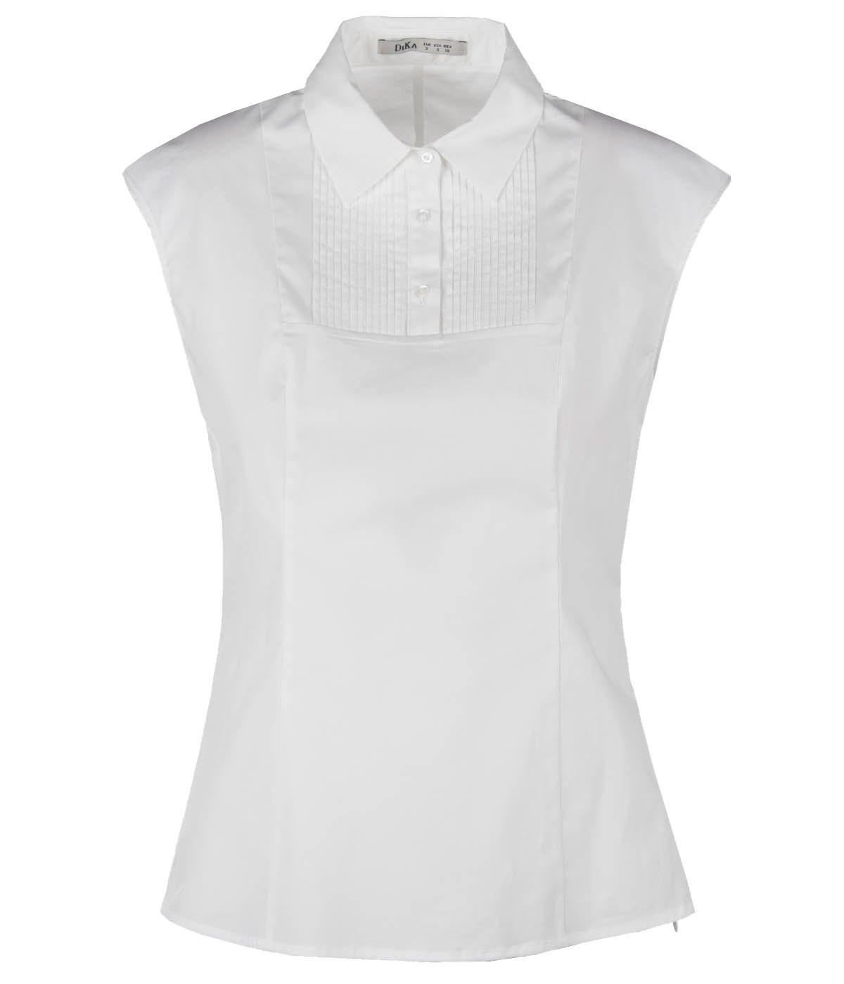 Fitted cotton sleeveless shirt with 3 buttons 0